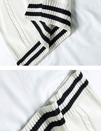 Locachy Women's Slim V-Neck Cable Knit Sweater Vest