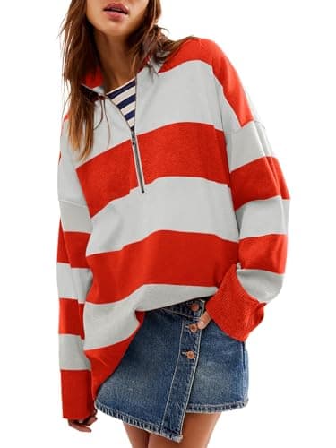 Yousify Oversized Women's Half Zip Turtleneck Sweater S-2XL