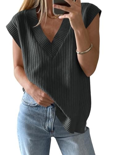 Women's V Neck Knit Sweater Vest