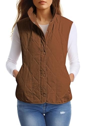 Women's Cropped Puffer Vest with Pockets