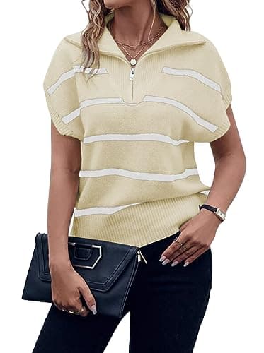 Viottiset Women's Sleeveless Striped Sweater Shirt
