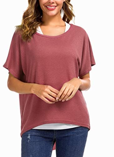 UGET Women's Oversized Batwing Sleeve Pullover Casual Top