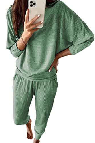 PRETTYGARDEN Women's Spring Fall Fashion 2Piece Sweatpants Long Sleeve Pullover Lounge Set