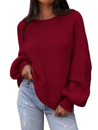 PRETTYGARDEN Women's Long Lantern Sleeve Oversized Sweater