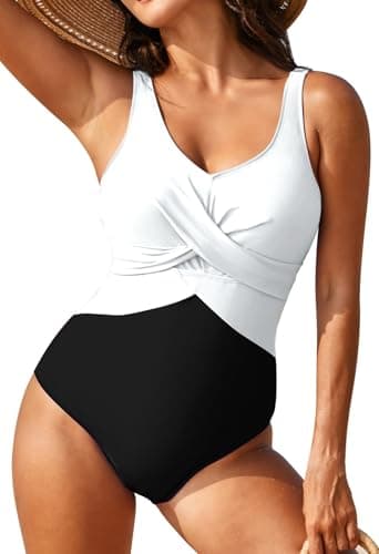 Pink Queen V-Neck Tummy Control One-Piece Swimsuit