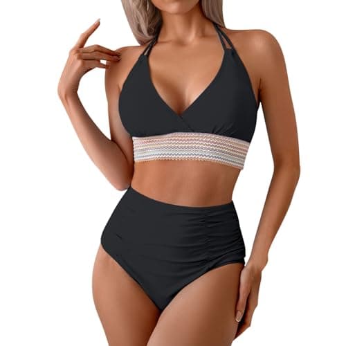 Cethrio Tummy Control Tankini Swimsuit for Plus Size Women