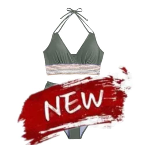 High-Waisted Tummy Control Color Block Bikini Sets Summer Swimwear
