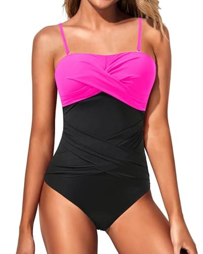 Strapless Tummy Control Swimsuit for Women - Retro Style