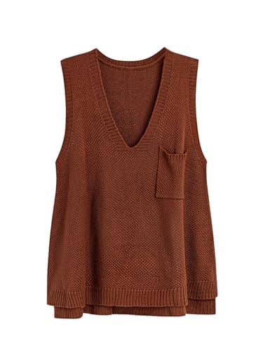 OYOANGLE Plus Size V-Neck High-Low Hem Knit Tank Top