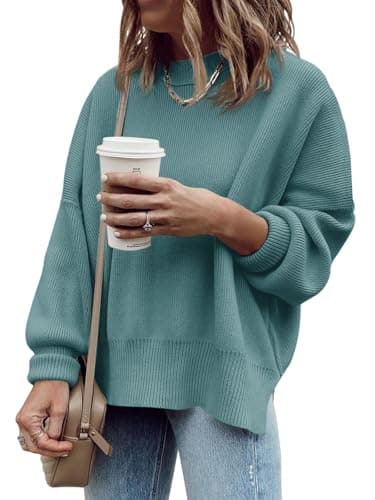 Imily Bela Women's Oversized Tunic Sweater Ribbed Knitija