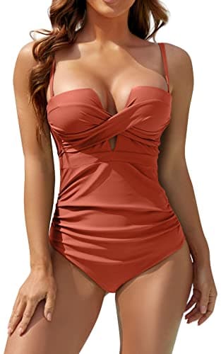 Women's Push Up One Piece Swimsuit - Tummy Control & Slimming