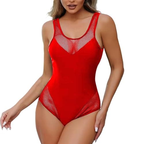 High Waisted Tummy Control Fishnet Swimsuit for Women Summer 2025