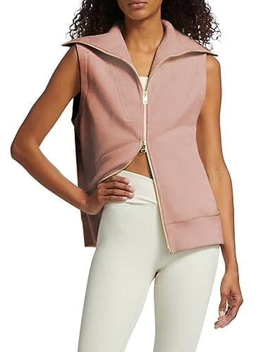 Ribbed Sleeveless Sweater Vest for Women - Pink