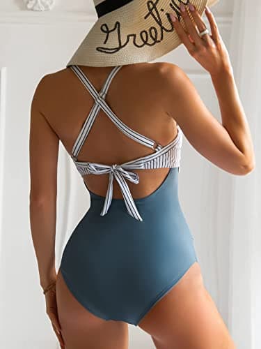 Eomenie Women's Tummy Control High Waisted Cutout One Piece Swimsuit