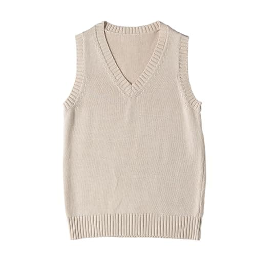 ZUEVI Women's Classic V-Neck Sleeveless Knit Vest