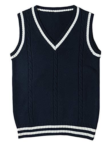 Locachy Women's Slim Fit V-Neck Sleeveless Cable Knit Sweater Vest