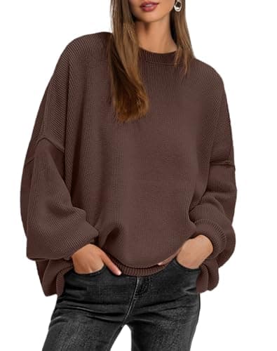 Lepunuo Women's Oversized Batwing Long-Sleeve Knit Sweater