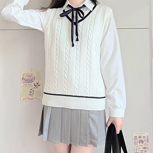 Jinghuiyue Women's Classic V-Neck Stripe Knit Sleeveless Top