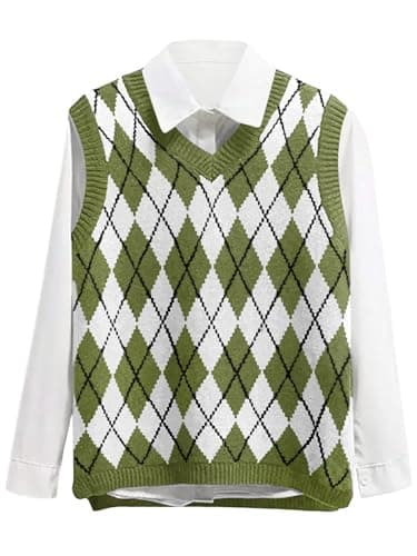 Lailezou Women's V Neck Knit Sweater Vest