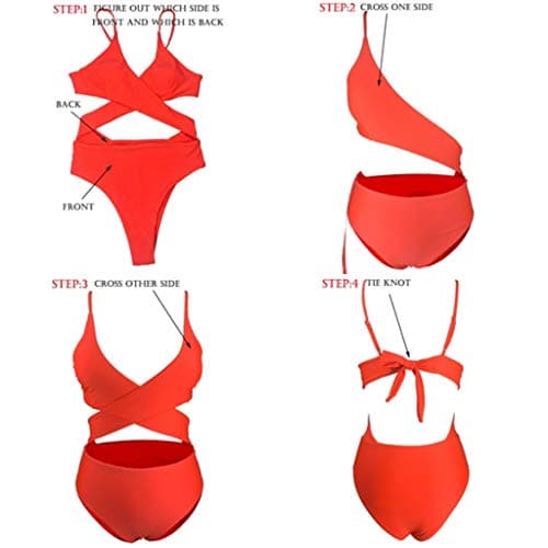 CHYRII Women's High-Waisted Cut-Out One-Piece Monokini Swimsuit