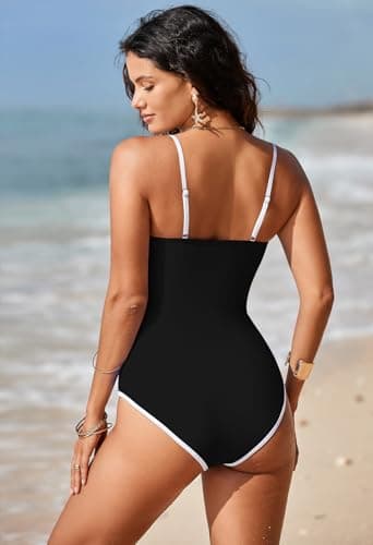Pink Queen Women's One Piece Spaghetti Straps Square Neck Swimsuit