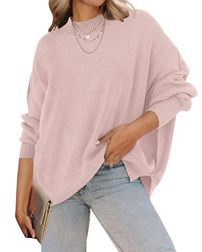 ZESICA Women's Casual Oversized Long Sleeve Ribbed Knit Pullover Sweater Tops