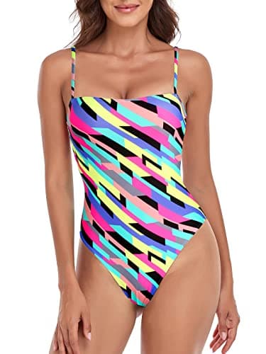 Women's Bandeau One Piece Swimsuits by RELLECIGA