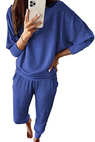 PRETTYGARDEN Women's Spring Fall Fashion 2Piece Sweatpants Long Sleeve Pullover Lounge Set