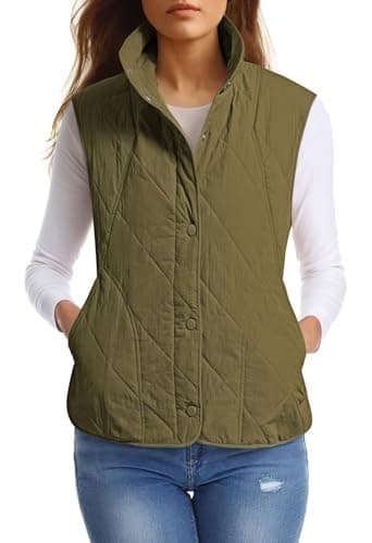 Women's Cropped Puffer Vest with Pockets