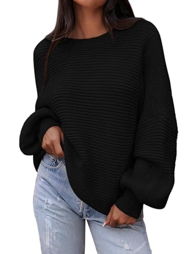 PRETTYGARDEN Women's Long Lantern Sleeve Oversized Sweater