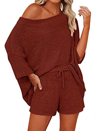 Mafulus Women's 2-Piece Knit Top and Shorts Set