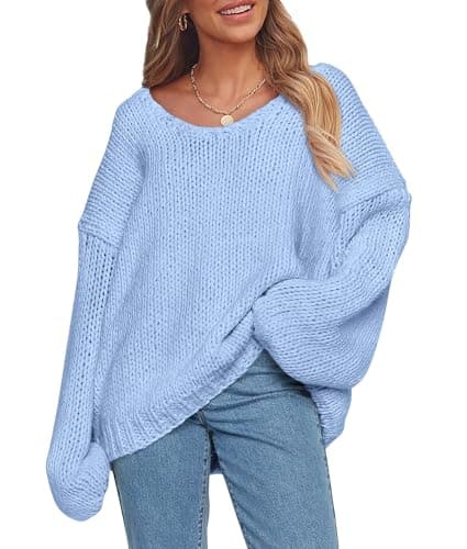 PRETTYGARDEN Women's Chunky Oversized V-Neck Knit Sweater