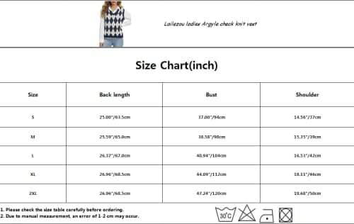 Lailezou Women's V Neck Knit Sweater Vest