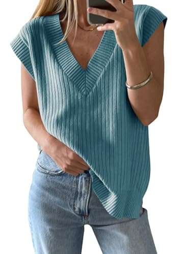 Women's V Neck Knit Sweater Vest