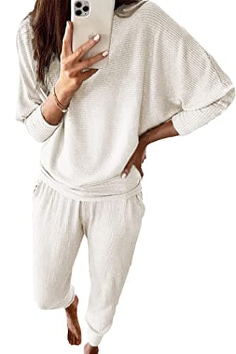 PRETTYGARDEN Women's Spring Fall Fashion 2Piece Sweatpants Long Sleeve Pullover Lounge Set