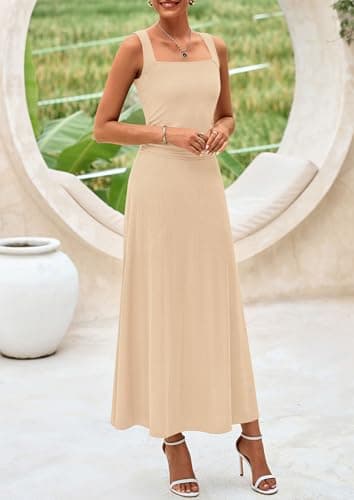 PrettyGarden Women 2 Piece Summer Knit Tank & Midi Skirt Set