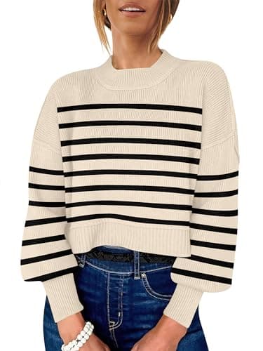 Womens Oversized Crop Sweater for Fall 2024