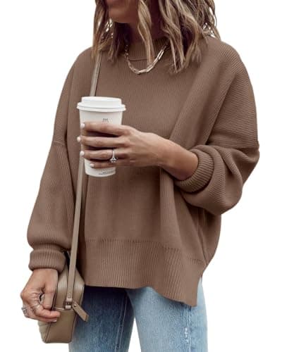 Imily Bela Women's Oversized Tunic Sweater Ribbed Knitija