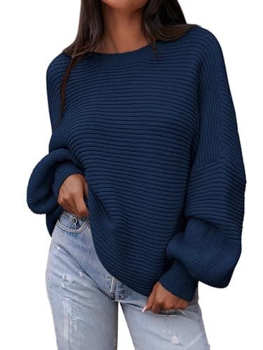 PRETTYGARDEN Women's Long Lantern Sleeve Oversized Sweater