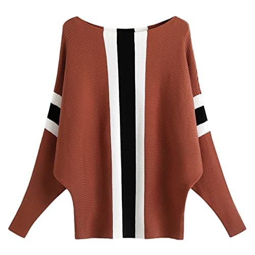 GABERLY Women's Boat Neck Batwing Dolman Knit Sweaters & Pullovers
