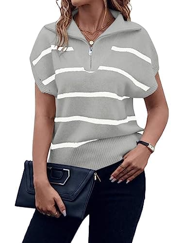 Viottiset Women's Sleeveless Striped Sweater Shirt