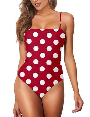 Women's Tummy Control Square Neck One Piece Swimsuit