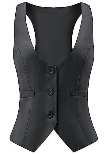 V VOCNI Women's Vintage Steampunk Racerback Waistcoat Vest
