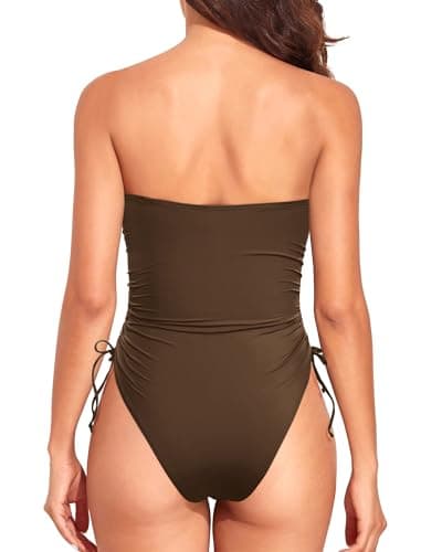 Yonique Women's Strapless Tummy Control One-Piece Swimsuit