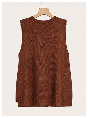 OYOANGLE Plus Size V-Neck High-Low Hem Knit Tank Top