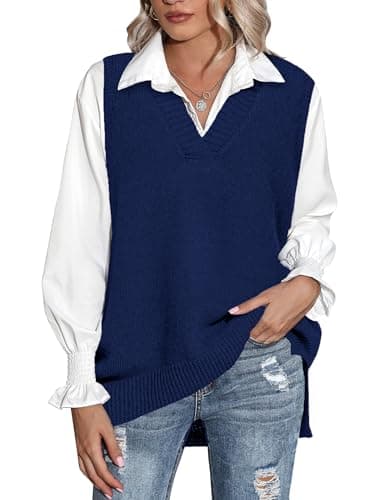 Women's Oversized Knitted Sweater Vest for Fall 2024
