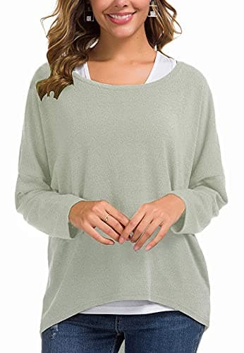 UGET Women's Oversized Batwing Sleeve Pullover Casual Top