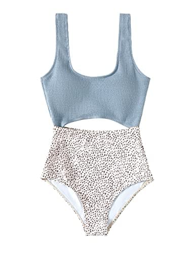 Floerns Women's High Waisted Cut Out Monokini One Piece Swimsuit