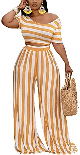 BFFBABY Women's Sexy Backless Crop Top & High Waist Wide Leg Pants Set