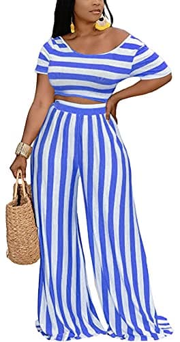 BFFBABY Women's Sexy Backless Crop Top & High Waist Wide Leg Pants Set